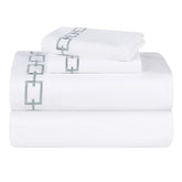 Chain Links Cotton Embroidered Deep Pocket Bed Sheet Set